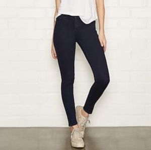 High Waisted Skinny Leg Blue Jeans